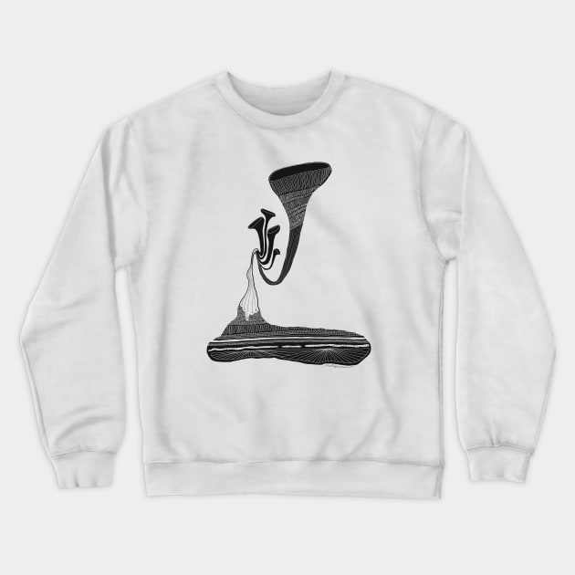 Magical Trumpet Mushrooms Crewneck Sweatshirt by HONEY HAWKE